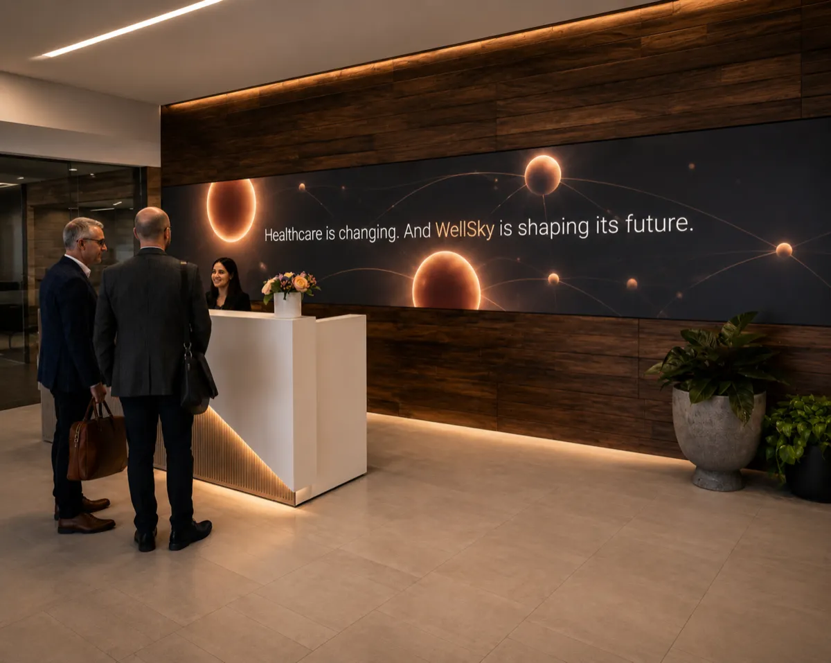 WellSky lobby LED wall