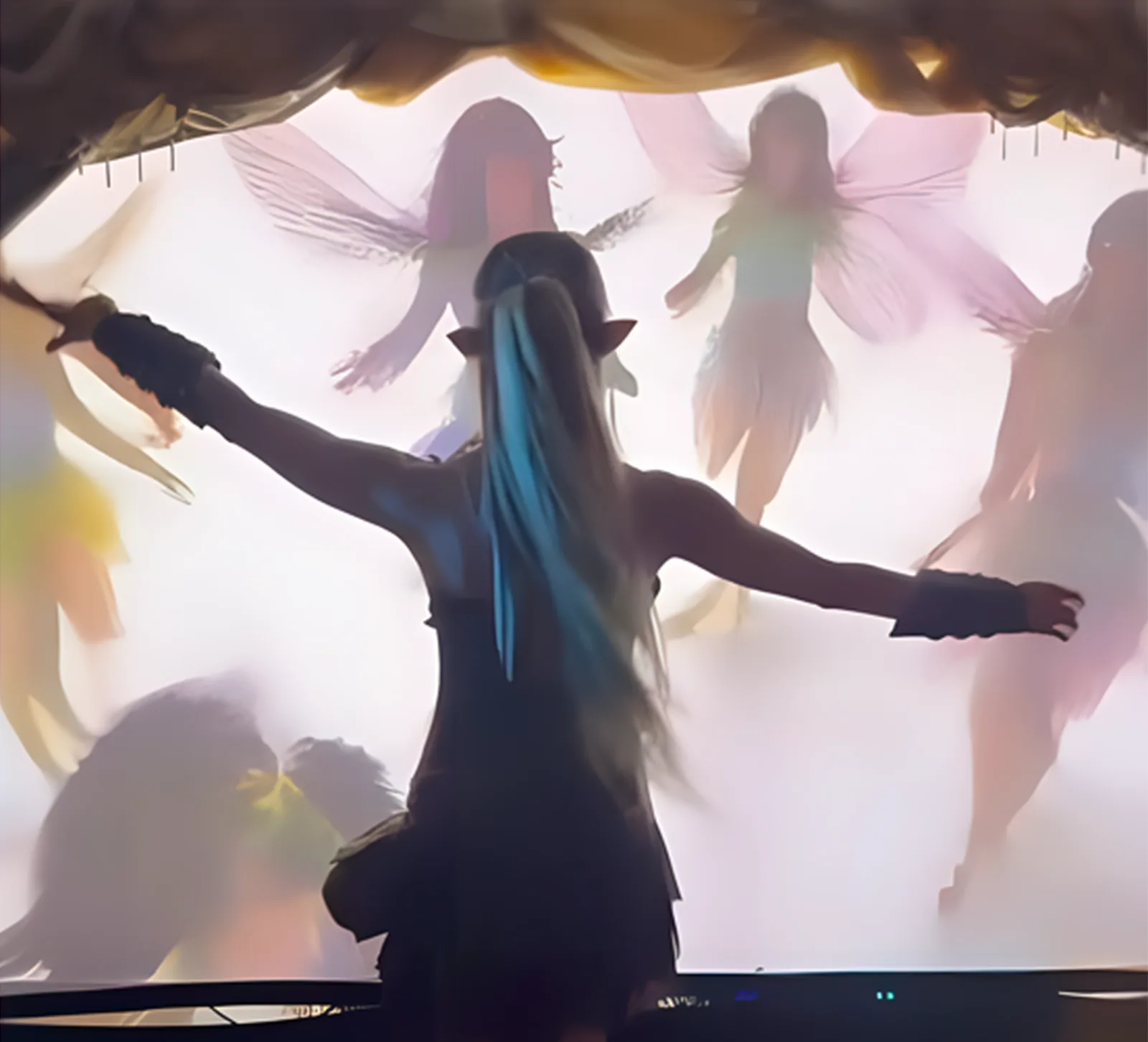 Interactive projection-mapped exhibition