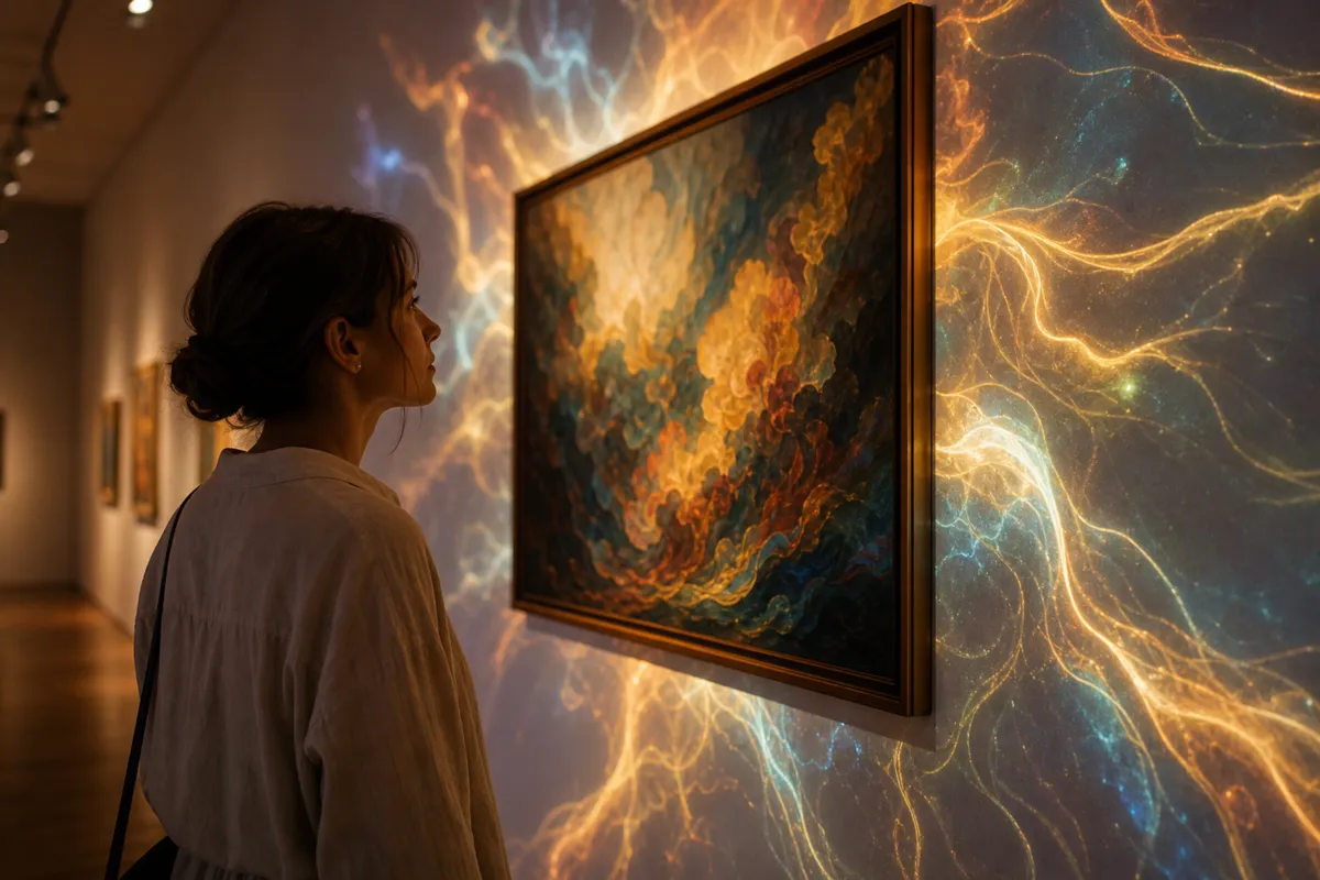 Painting spilling projected light