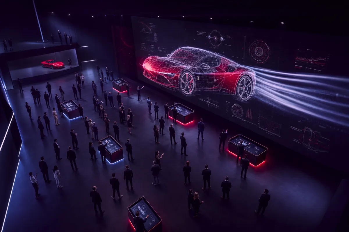 Ferrari wireframe wall